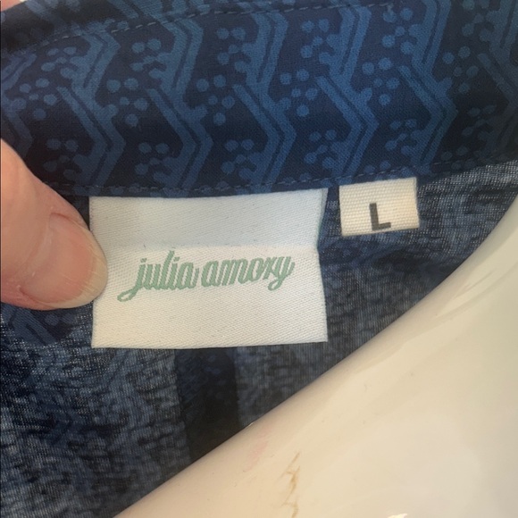 Julia Amory Chic Long Sleeve Blue Maxi Dress - Picture 8 of 15